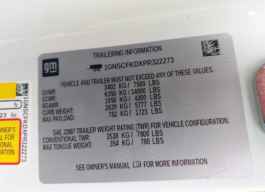 Photo 9 of 2023 Chevrolet Suburban 2WD PREMIER (VIN 1GNSCFKDXPR322273)