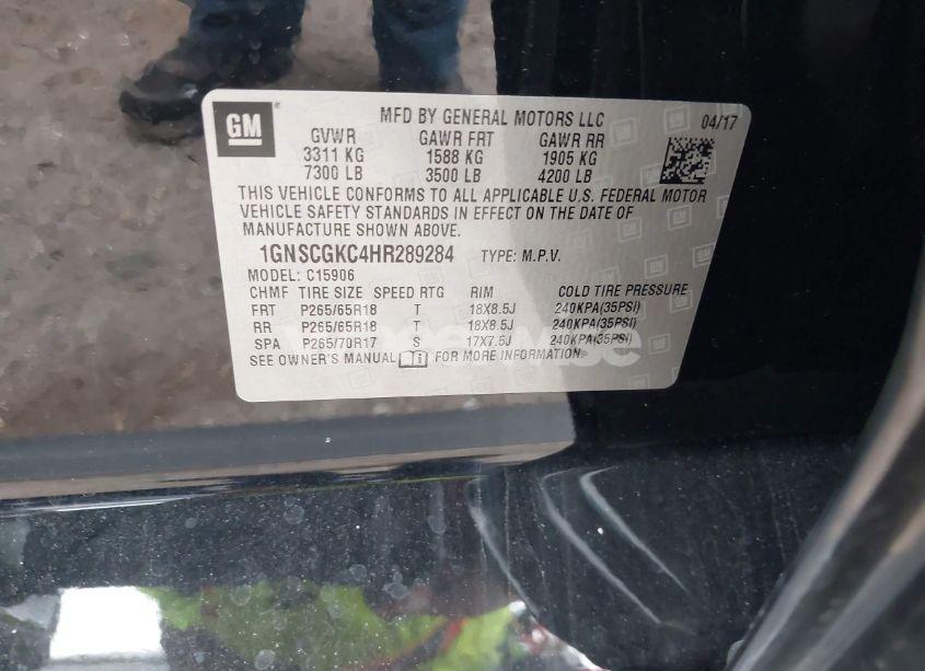 Photo 9 of 2017 Chevrolet Suburban LS (VIN 1GNSCGKC4HR289284)