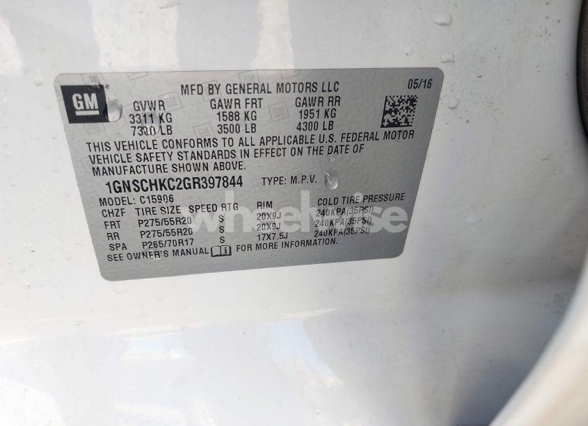 Photo 9 of 2016 Chevrolet Suburban LT (VIN 1GNSCHKC2GR397844)