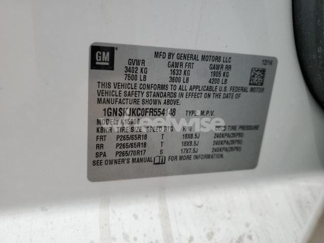 Photo 12 of 2015 CHEVROLET SUBURBAN K1500 LT (VIN 1GNSCHKC2GR449229)