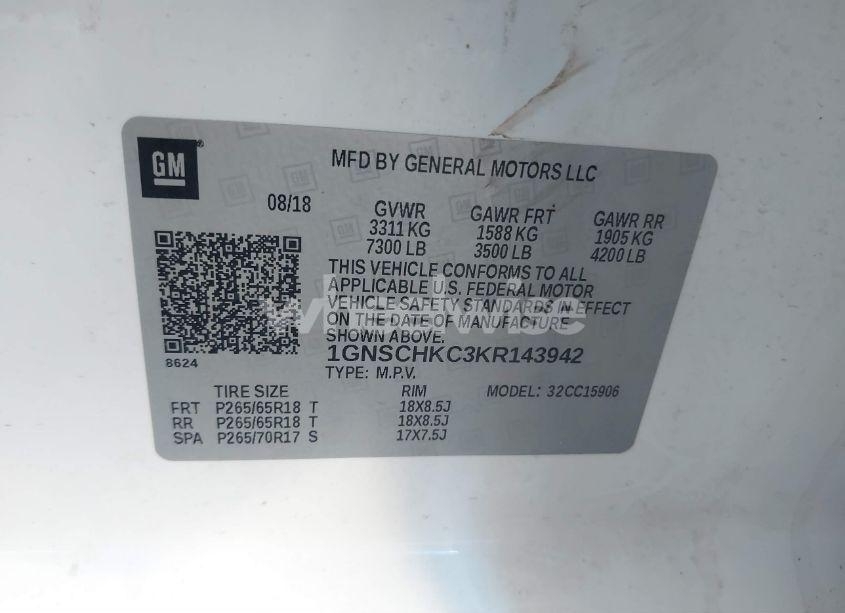 Photo 9 of 2019 Chevrolet Suburban LT (VIN 1GNSCHKC3KR143942)