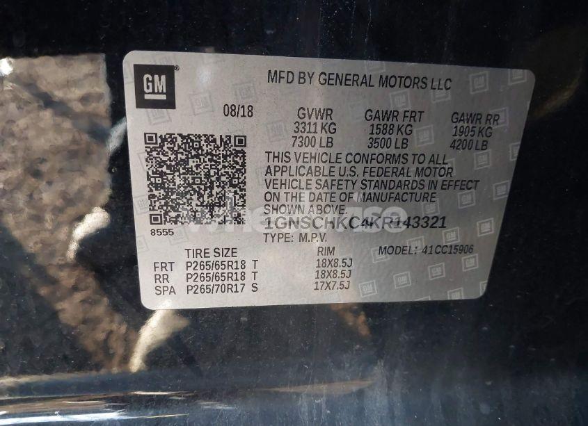 Photo 9 of 2019 Chevrolet Suburban LT (VIN 1GNSCHKC4KR143321)