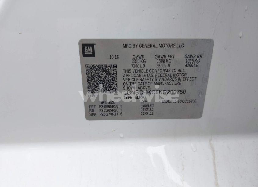 Photo 9 of 2019 Chevrolet Suburban LT (VIN 1GNSCHKC6KR200750)