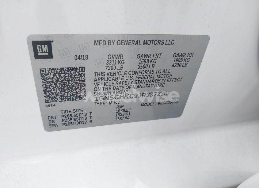 Photo 9 of 2018 Chevrolet Suburban LT (VIN 1GNSCHKC9JR337230)