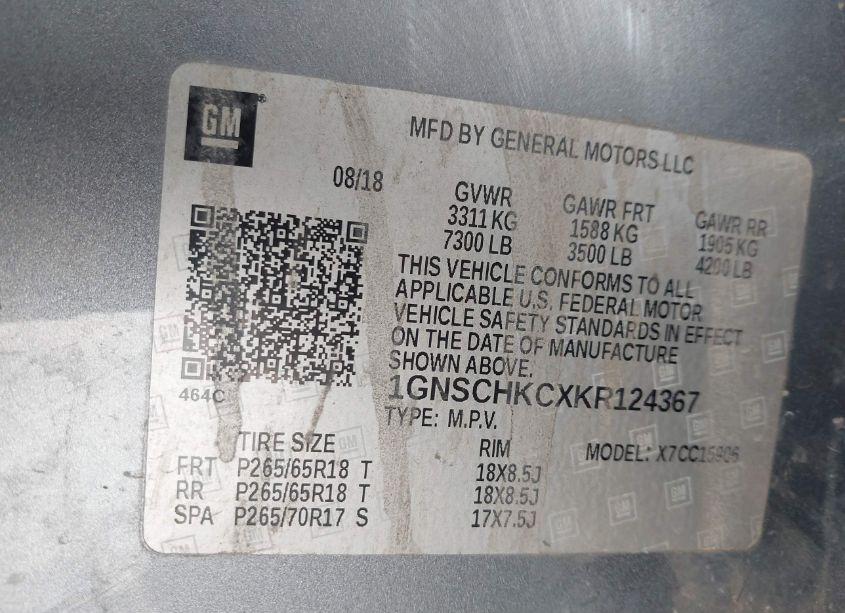 Photo 9 of 2019 Chevrolet Suburban LT (VIN 1GNSCHKCXKR124367)