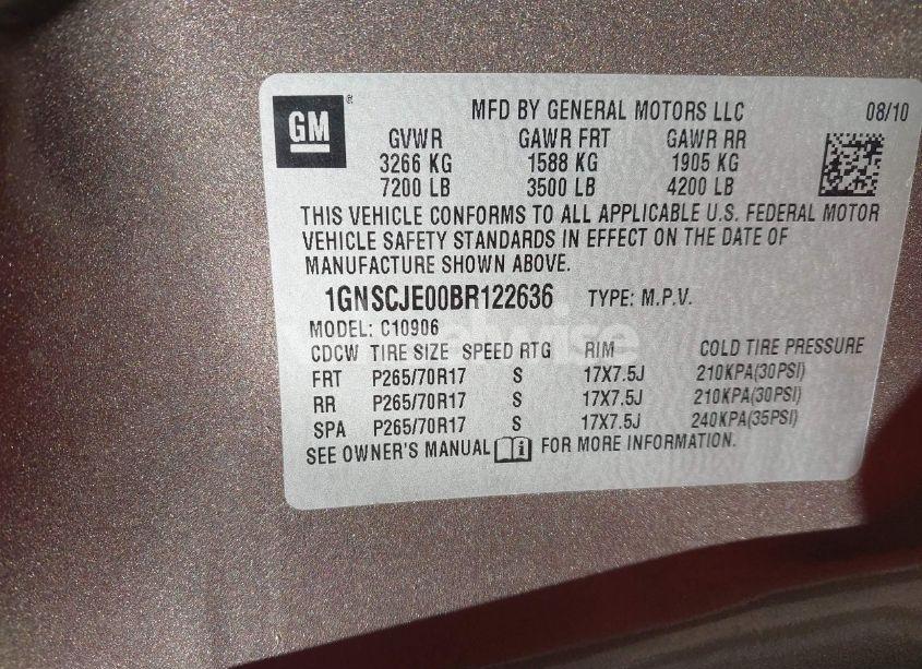 Photo 8 of 2011 Chevrolet Suburban 1500 LT1 (VIN 1GNSCJE00BR122636)