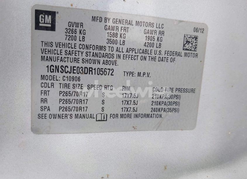 Photo 9 of 2013 Chevrolet Suburban 1500 LT (VIN 1GNSCJE03DR105672)