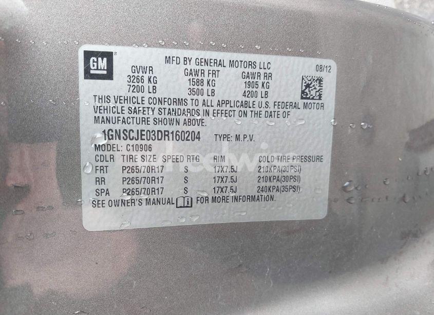 Photo 9 of 2013 Chevrolet Suburban 1500 LT (VIN 1GNSCJE03DR160204)