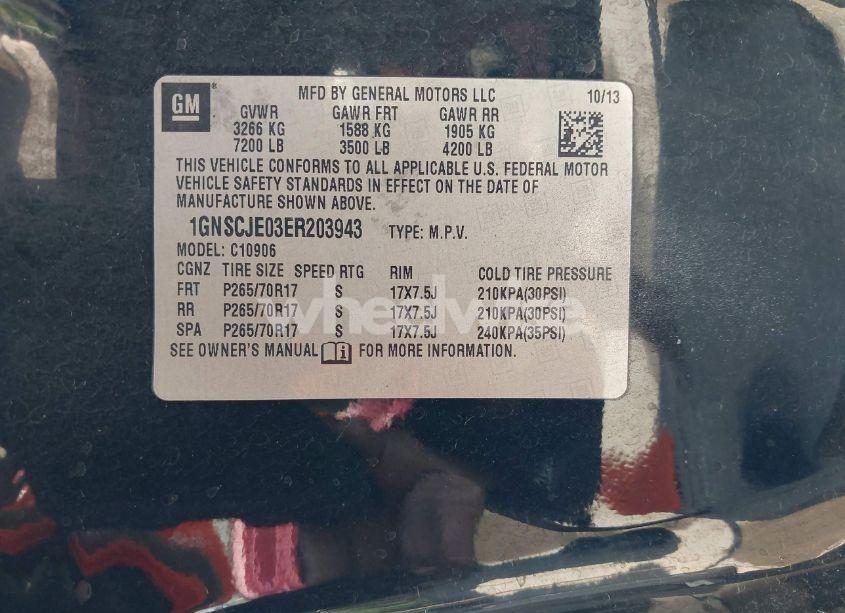 Photo 9 of 2014 Chevrolet Suburban 1500 LT (VIN 1GNSCJE03ER203943)