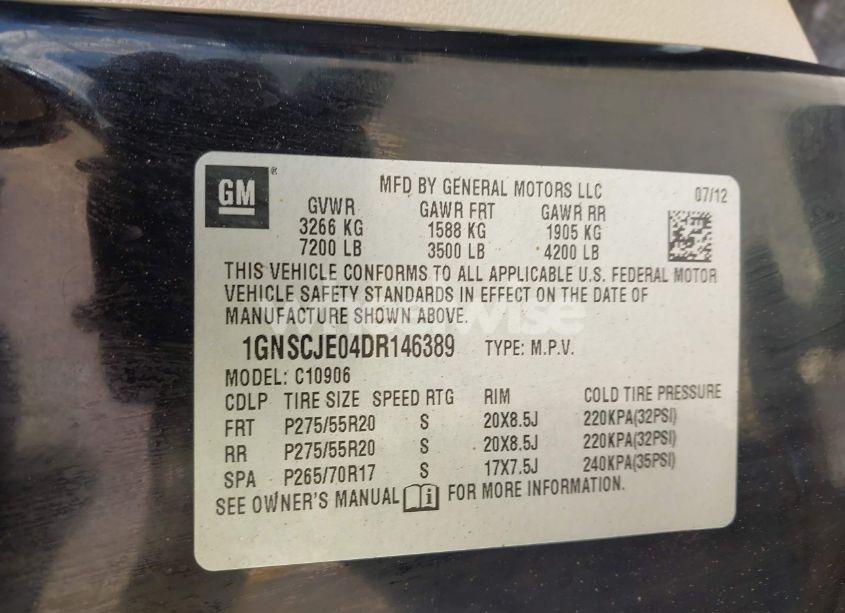 Photo 9 of 2013 Chevrolet Suburban 1500 LT (VIN 1GNSCJE04DR146389)