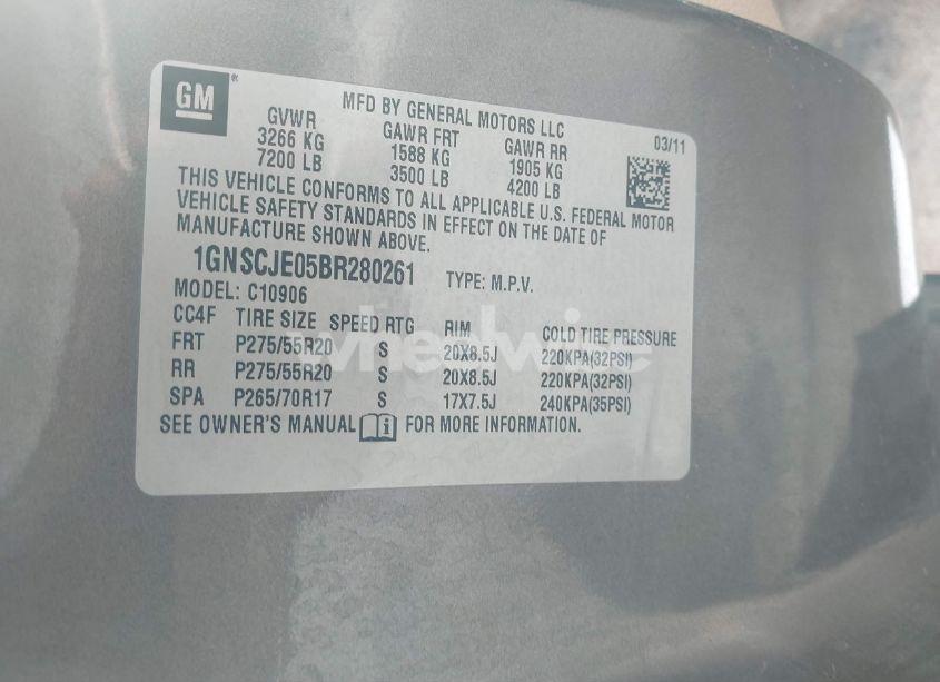 Photo 9 of 2011 Chevrolet Suburban 1500 LT1 (VIN 1GNSCJE05BR280261)