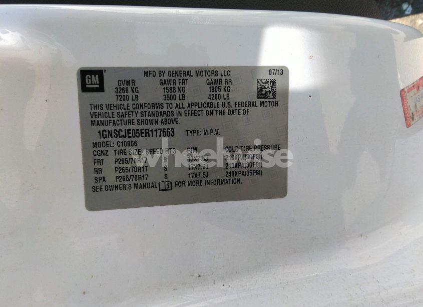 Photo 9 of 2014 Chevrolet Suburban 1500 LT (VIN 1GNSCJE05ER117663)