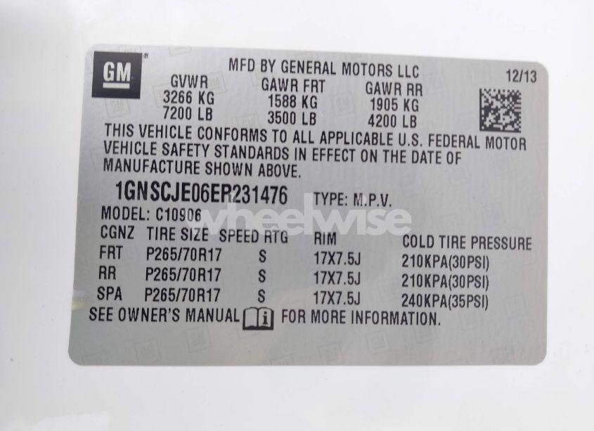 Photo 9 of 2014 Chevrolet Suburban 1500 LT (VIN 1GNSCJE06ER231476)