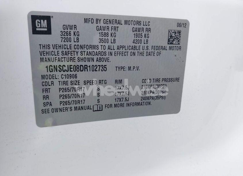 Photo 9 of 2013 Chevrolet Suburban 1500 LT (VIN 1GNSCJE08DR102735)