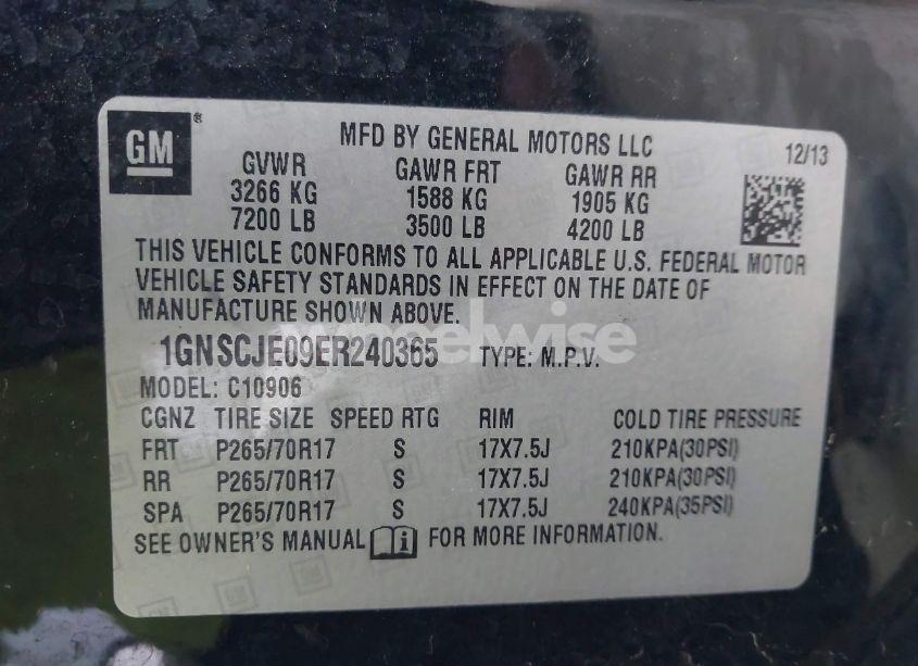 Photo 9 of 2014 Chevrolet Suburban 1500 LT (VIN 1GNSCJE09ER240365)