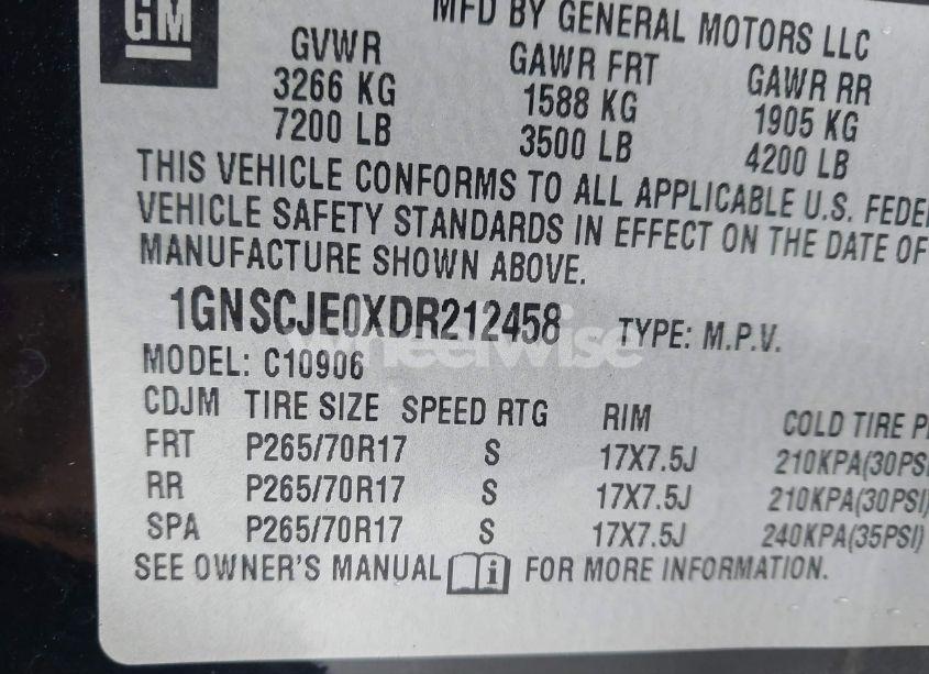 Photo 9 of 2013 Chevrolet Suburban 1500 LT (VIN 1GNSCJE0XDR212458)