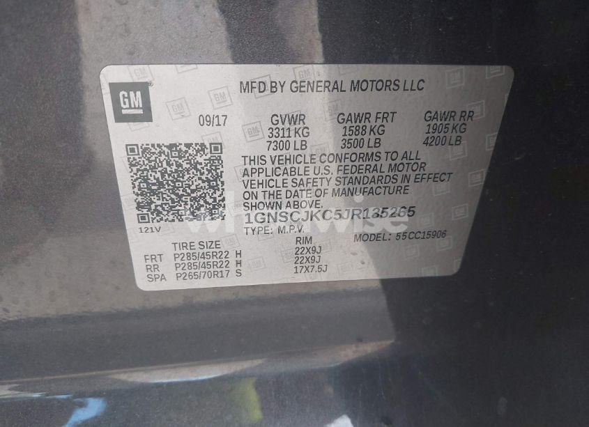 Photo 9 of 2018 Chevrolet Suburban PREMIER (VIN 1GNSCJKC5JR135265)