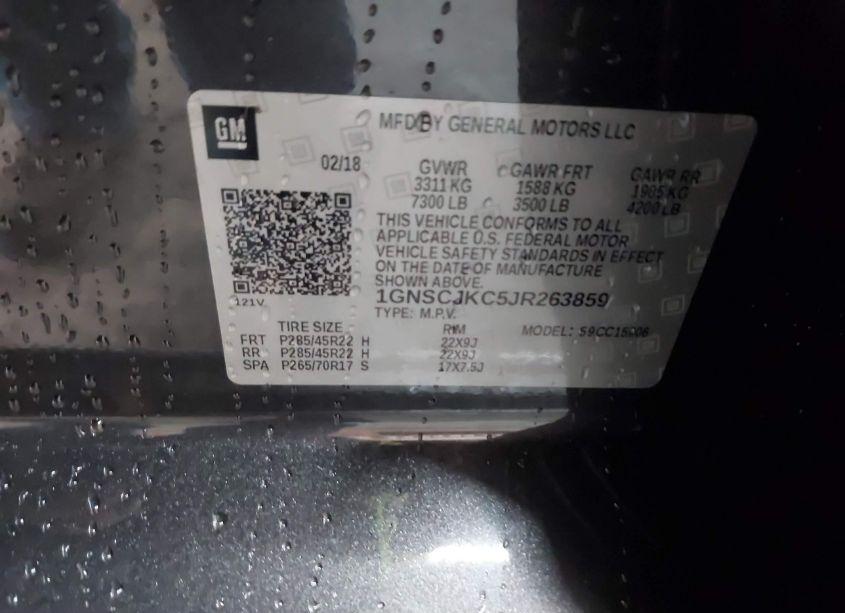 Photo 9 of 2018 Chevrolet Suburban PREMIER (VIN 1GNSCJKC5JR263859)