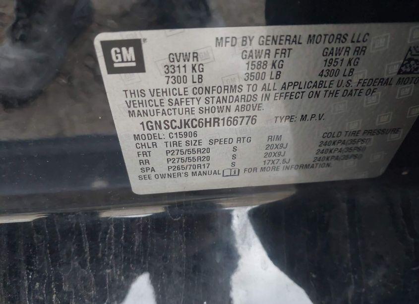 Photo 9 of 2017 Chevrolet Suburban PREMIER (VIN 1GNSCJKC6HR166776)