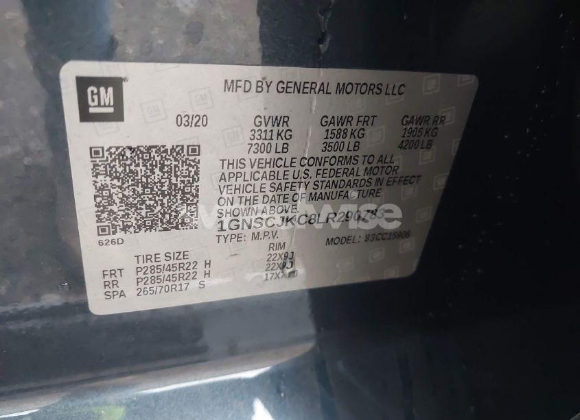 Photo 9 of 2020 Chevrolet Suburban 2WD PREMIER (VIN 1GNSCJKC8LR290783)