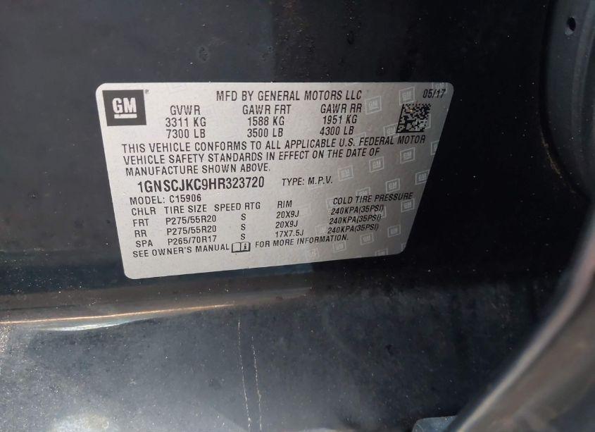 Photo 6 of 2017 Chevrolet Suburban PREMIER (VIN 1GNSCJKC9HR323720)