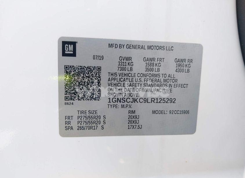 Photo 9 of 2020 Chevrolet Suburban 2WD PREMIER (VIN 1GNSCJKC9LR125292)