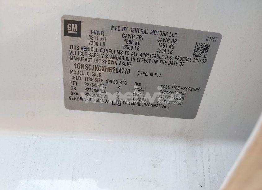 Photo 9 of 2017 Chevrolet Suburban PREMIER (VIN 1GNSCJKCXHR204770)