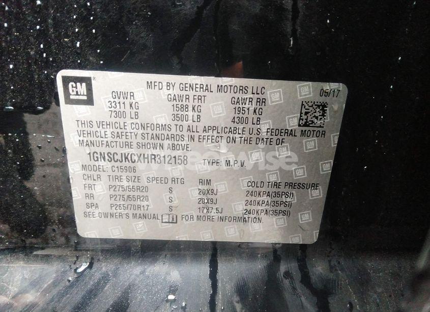 Photo 9 of 2017 Chevrolet Suburban PREMIER (VIN 1GNSCJKCXHR312158)