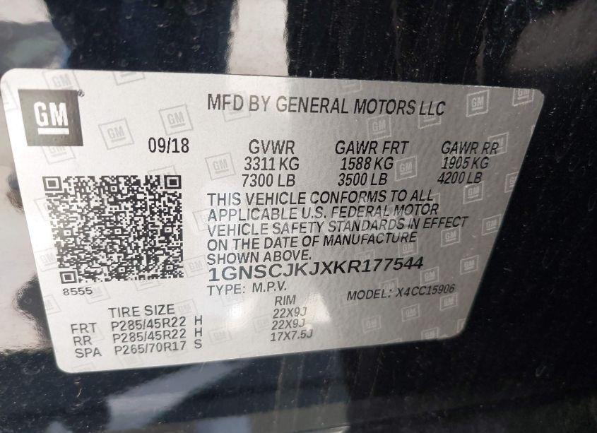 Photo 9 of 2019 Chevrolet Suburban PREMIER (VIN 1GNSCJKJXKR177544)