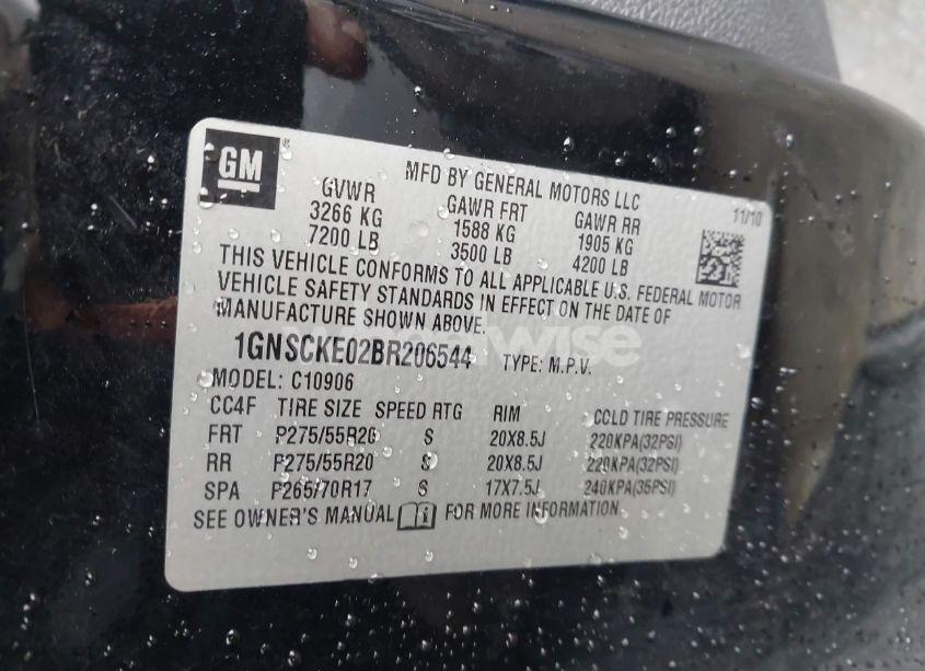 Photo 9 of 2011 Chevrolet Suburban 1500 LTZ (VIN 1GNSCKE02BR206544)