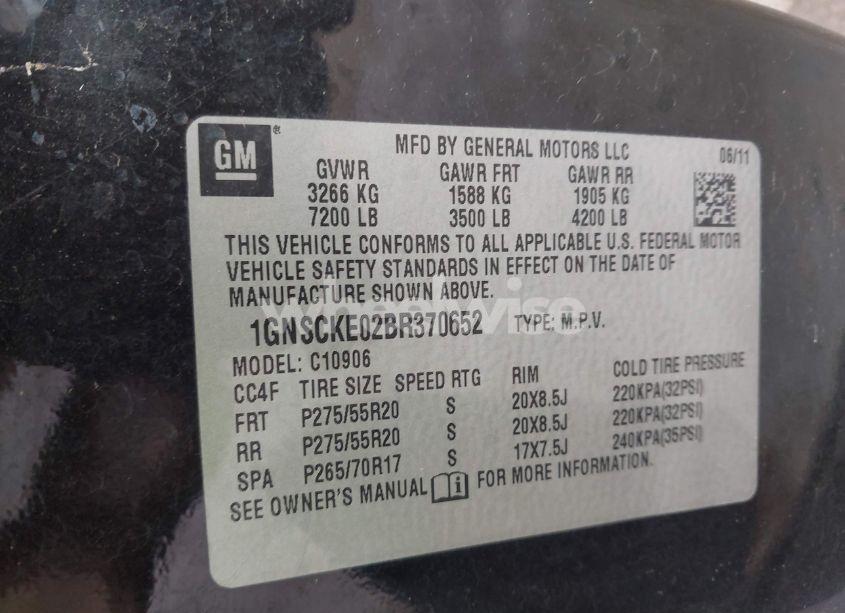 Photo 9 of 2011 Chevrolet Suburban 1500 LTZ (VIN 1GNSCKE02BR370652)