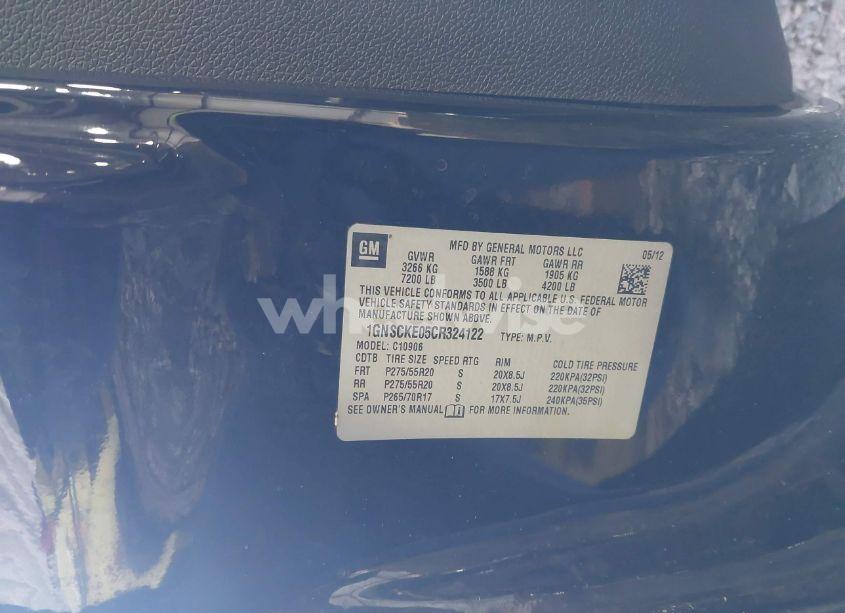 Photo 9 of 2012 Chevrolet Suburban 1500 LTZ (VIN 1GNSCKE05CR324122)