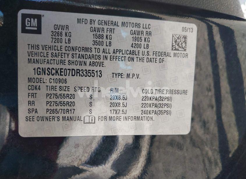 Photo 9 of 2013 Chevrolet Suburban 1500 LTZ (VIN 1GNSCKE07DR335513)