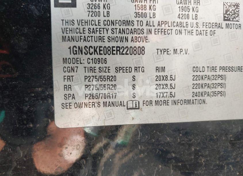 Photo 9 of 2014 Chevrolet Suburban 1500 LTZ (VIN 1GNSCKE08ER220808)