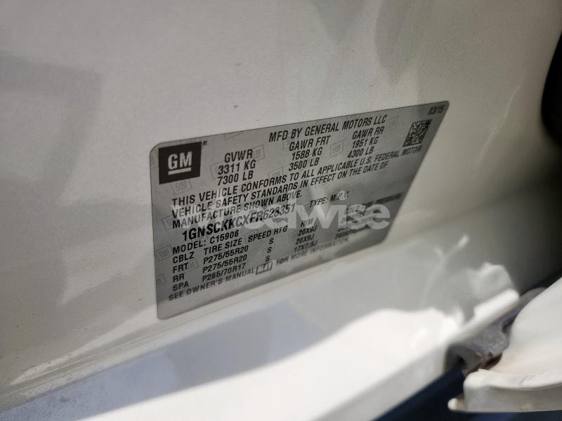 Photo 9 of 2015 CHEVROLET SUBURBAN C1500 LTZ N/A (VIN 1GNSCKKCXFR623351)