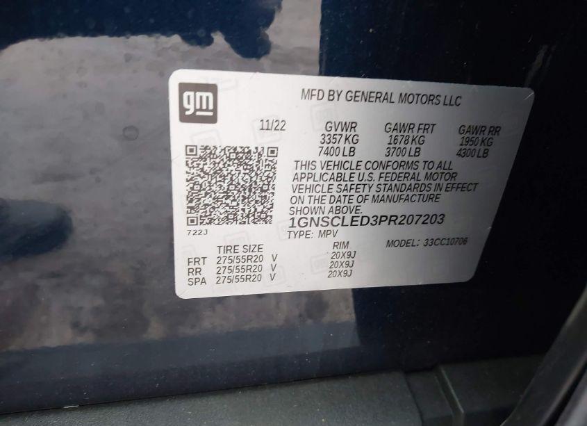 Photo 7 of 2023 Chevrolet Tahoe C1500 (VIN 1GNSCLED3PR207203)