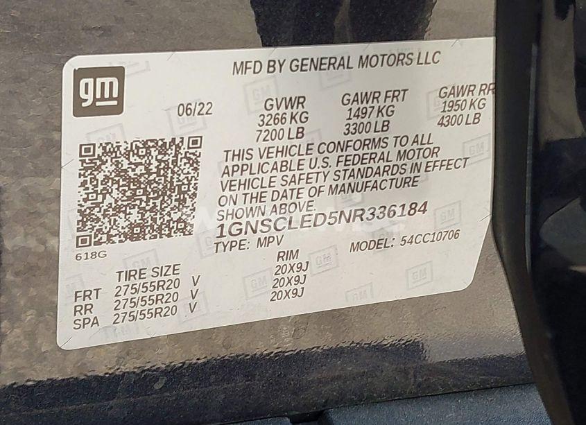 Photo 9 of 2022 Chevrolet Tahoe 2WD COMMERCIAL FLEET (VIN 1GNSCLED5NR336184)