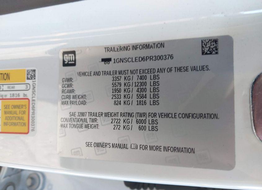 Photo 9 of 2023 Chevrolet Tahoe 2WD COMMERCIAL FLEET (VIN 1GNSCLED6PR300376)