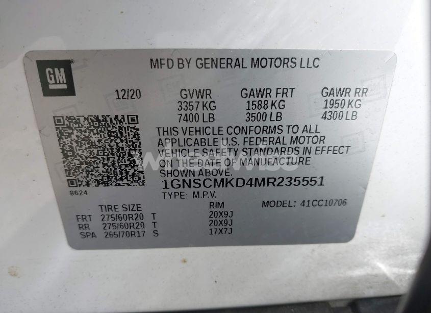 Photo 9 of 2021 Chevrolet Tahoe 2WD LS (VIN 1GNSCMKD4MR235551)