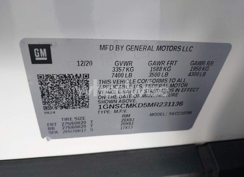 Photo 9 of 2021 Chevrolet Tahoe 2WD LS (VIN 1GNSCMKD5MR231136)