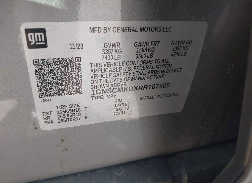 Photo 9 of 2024 Chevrolet Tahoe 2WD LS (VIN 1GNSCMKDXRR107905)