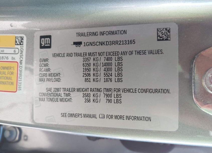 Photo 9 of 2024 Chevrolet Tahoe 2WD LT (VIN 1GNSCNKD3RR213165)