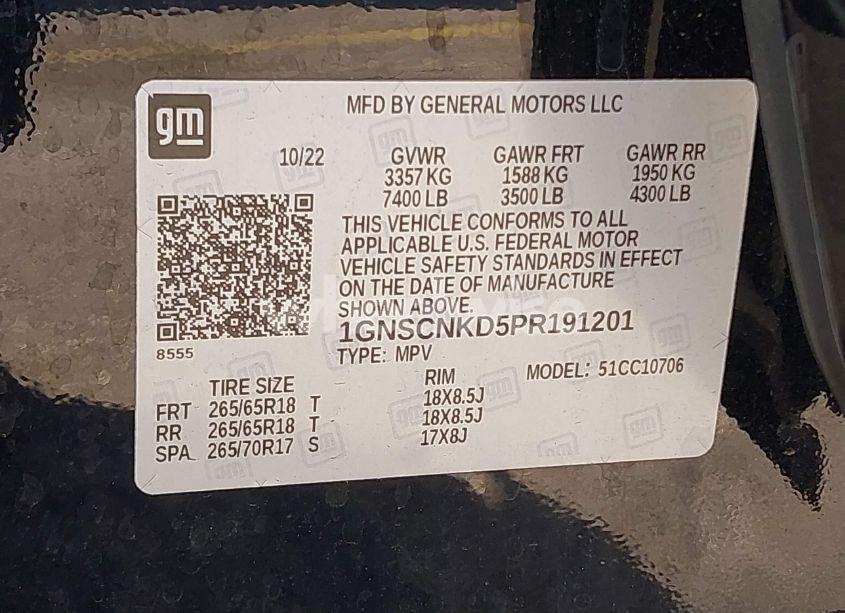 Photo 9 of 2023 Chevrolet Tahoe 2WD LT (VIN 1GNSCNKD5PR191201)