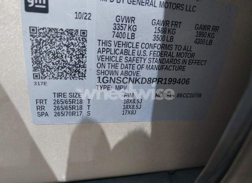 Photo 9 of 2023 Chevrolet Tahoe 2WD LT (VIN 1GNSCNKD8PR199406)