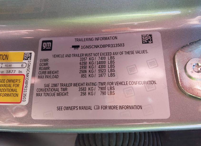 Photo 9 of 2023 Chevrolet Tahoe 2WD LT (VIN 1GNSCNKD8PR313503)