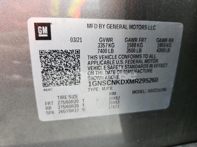 Photo 13 of 2021 CHEVROLET TAHOE C1500 LT (VIN 1GNSCNKDXMR295260)