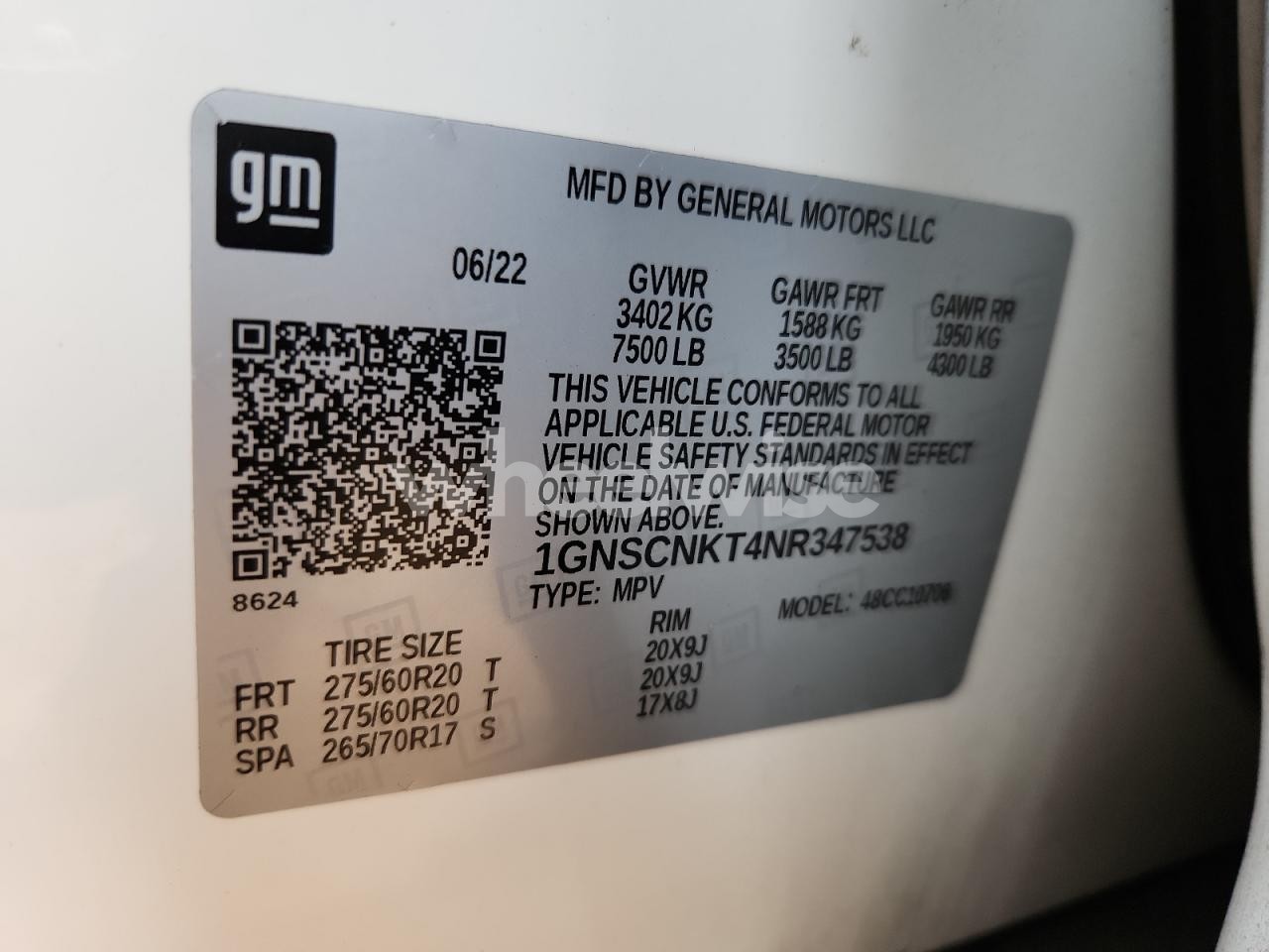 Photo 13 of 2022 CHEVROLET TAHOE C1500 LT (VIN 1GNSCNKT4NR347538)