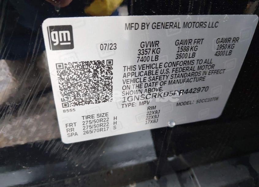 Photo 9 of 2023 Chevrolet Tahoe 2WD RST (VIN 1GNSCRKD5PR442970)