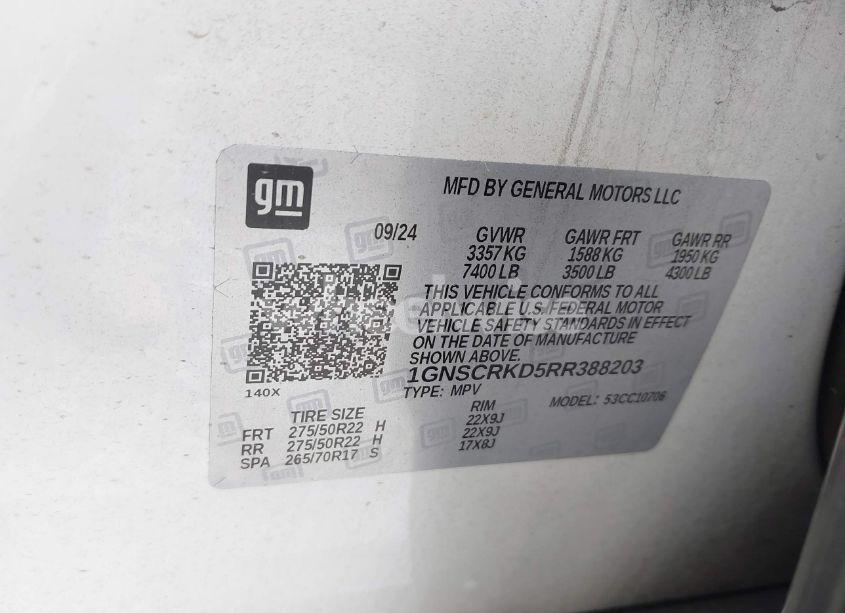 Photo 9 of 2024 Chevrolet Tahoe 2WD RST (VIN 1GNSCRKD5RR388203)