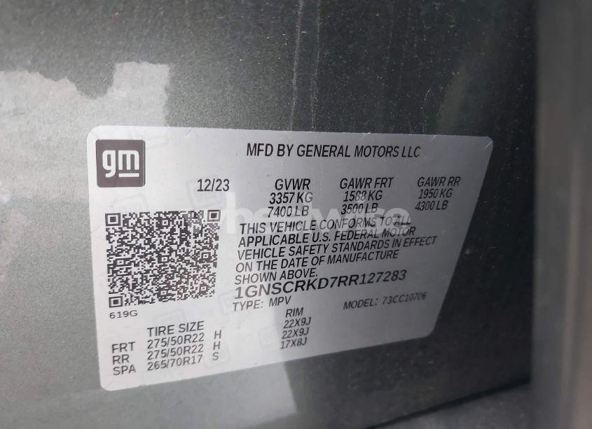 Photo 9 of 2024 Chevrolet Tahoe 2WD RST (VIN 1GNSCRKD7RR127283)